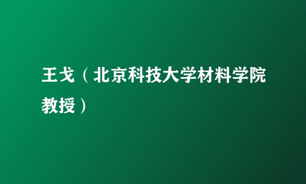 王戈（北京科技大学材料学院教授）