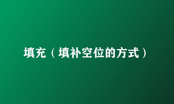 填充（填补空位的方式）