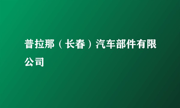 普拉那（长春）汽车部件有限公司