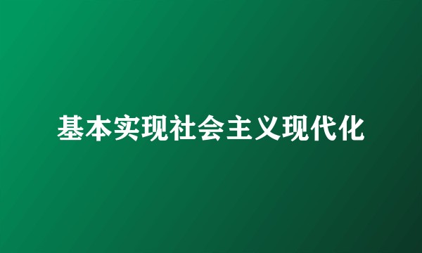 基本实现社会主义现代化