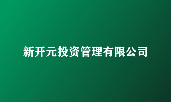 新开元投资管理有限公司