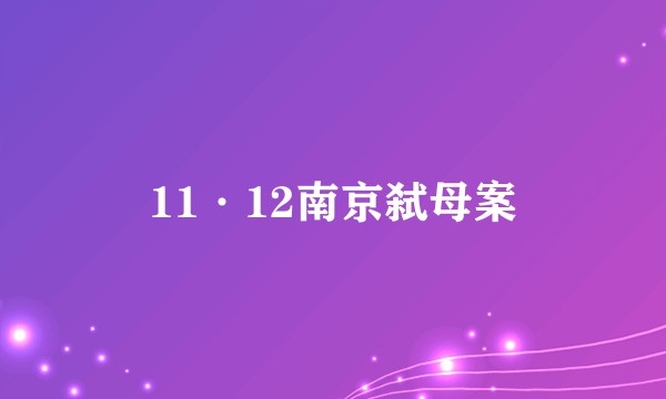 11·12南京弑母案