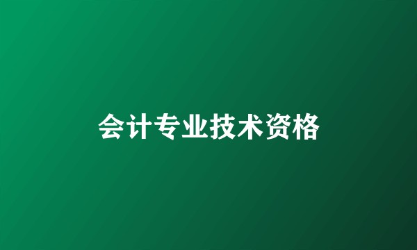 会计专业技术资格