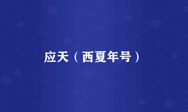 应天（西夏年号）