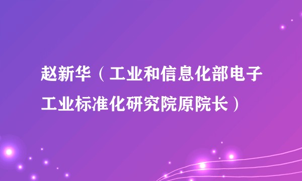 赵新华（工业和信息化部电子工业标准化研究院原院长）