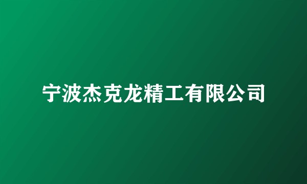 宁波杰克龙精工有限公司