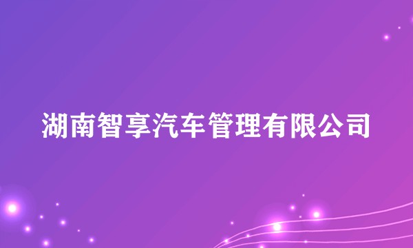 湖南智享汽车管理有限公司
