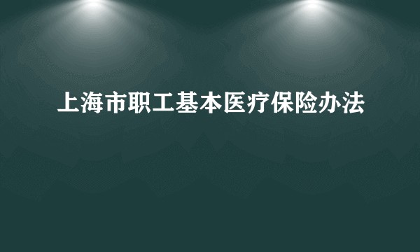 上海市职工基本医疗保险办法