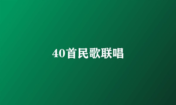 40首民歌联唱
