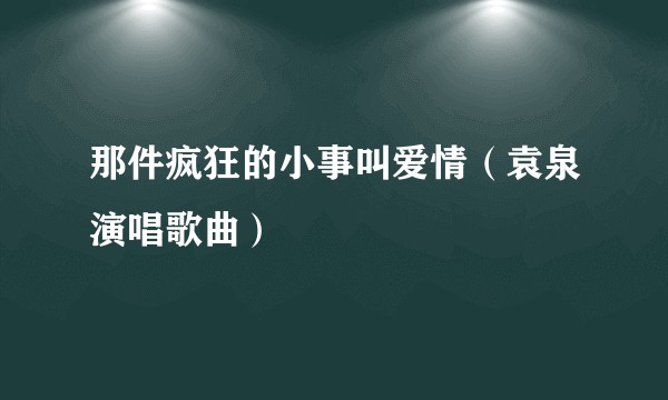 那件疯狂的小事叫爱情（袁泉演唱歌曲）