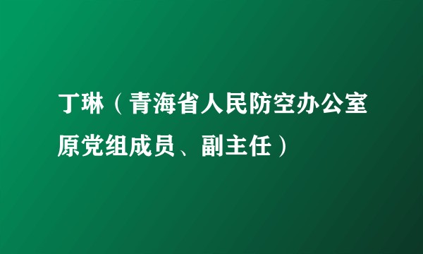 丁琳(青海省人民防空办公室原党组成员、副主任)