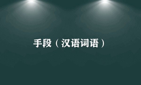 手段（汉语词语）