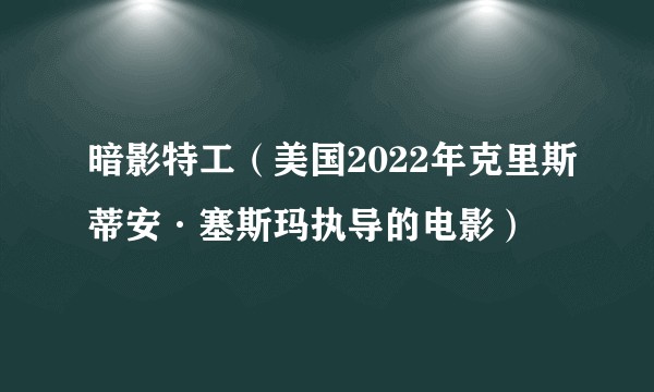 暗影特工（美国2022年克里斯蒂安·塞斯玛执导的电影）