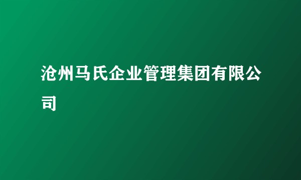 沧州马氏企业管理集团有限公司