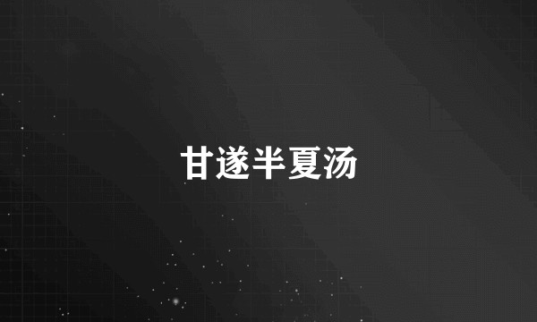 甘遂半夏汤
