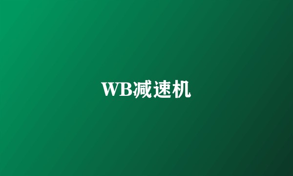 WB减速机
