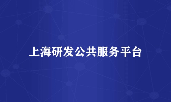 上海研发公共服务平台