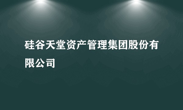 硅谷天堂资产管理集团股份有限公司