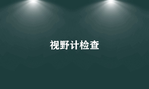 视野计检查