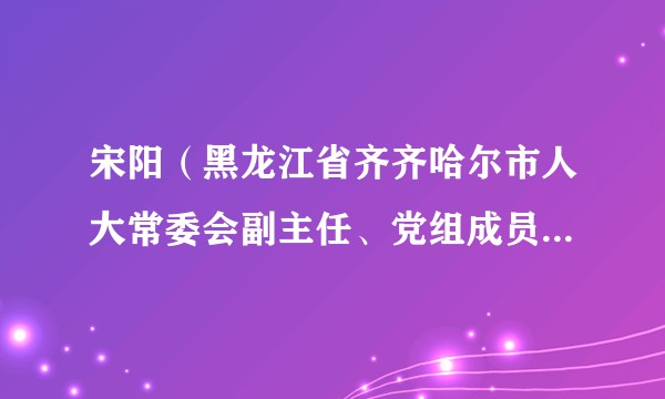 宋阳（黑龙江省齐齐哈尔市人大常委会副主任、党组成员，克山县委书记）