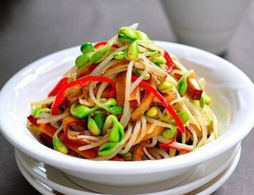 绿豆苗拌香干
