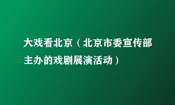 大戏看北京（北京市委宣传部主办的戏剧展演活动）