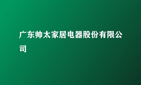 广东帅太家居电器股份有限公司