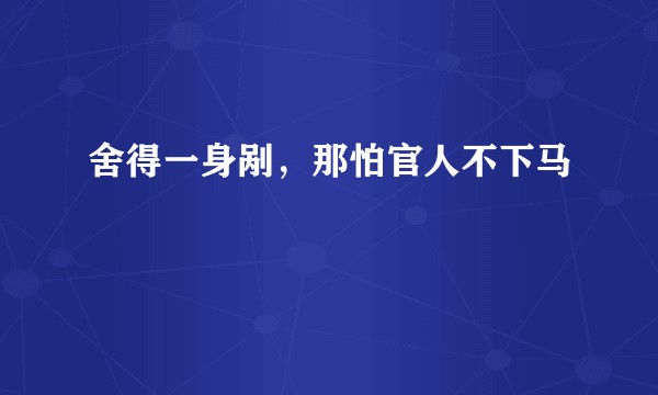舍得一身剐，那怕官人不下马