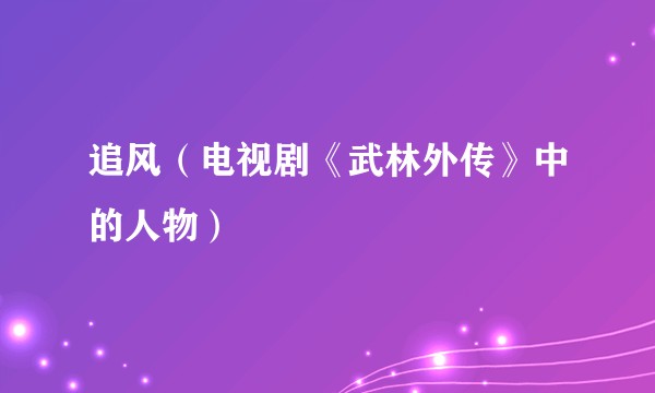 追风（电视剧《武林外传》中的人物）