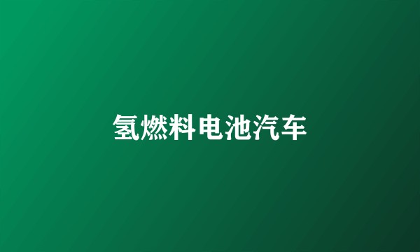 氢燃料电池汽车