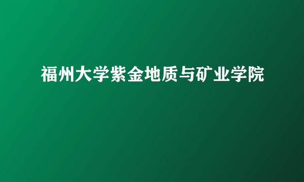 福州大学紫金地质与矿业学院