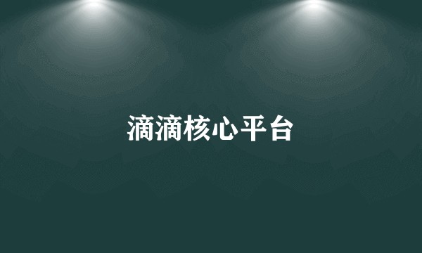 滴滴核心平台