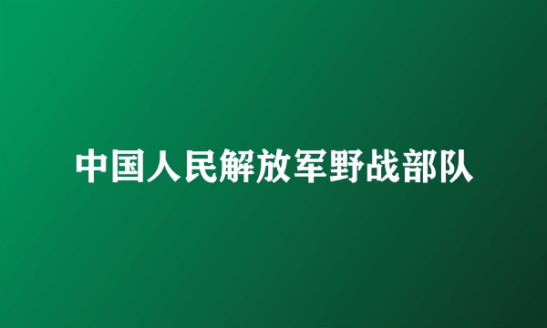 中国人民解放军野战部队