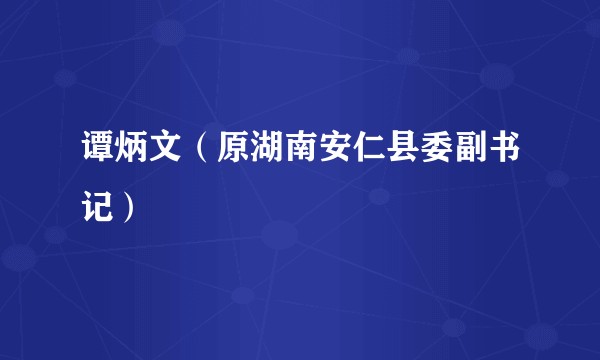 谭炳文（原湖南安仁县委副书记）