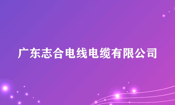广东志合电线电缆有限公司