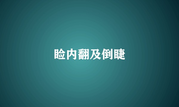 睑内翻及倒睫