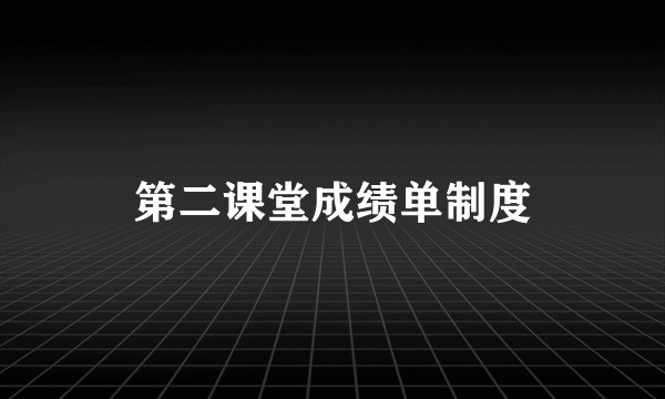 第二课堂成绩单制度