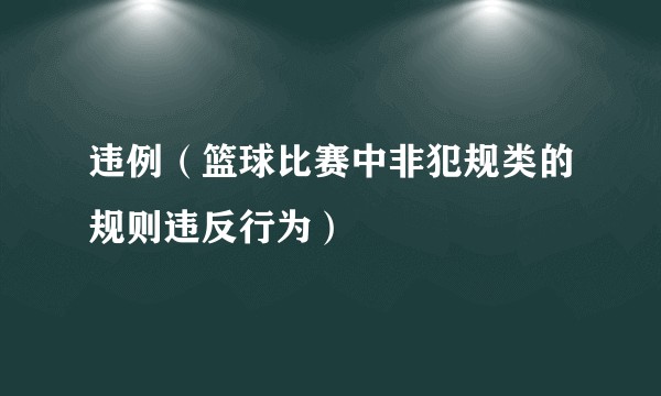 违例（篮球比赛中非犯规类的规则违反行为）