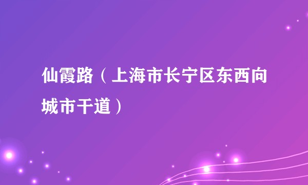 仙霞路（上海市长宁区东西向城市干道）