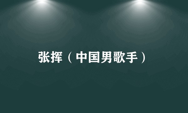 张挥（中国男歌手）