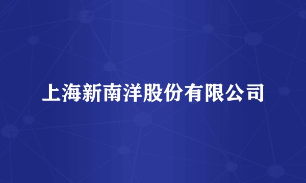 上海新南洋股份有限公司