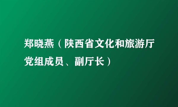 郑晓燕（陕西省文化和旅游厅党组成员、副厅长）