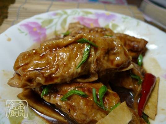豆腐皮包肉