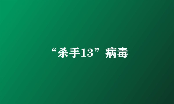 “杀手13”病毒