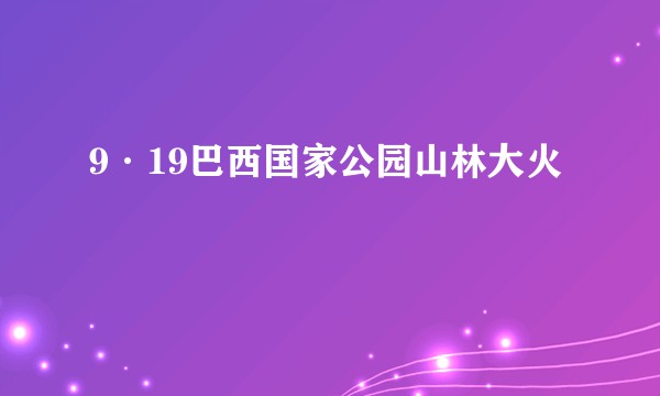 9·19巴西国家公园山林大火