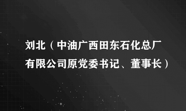 刘北（中油广西田东石化总厂有限公司原党委书记、董事长）