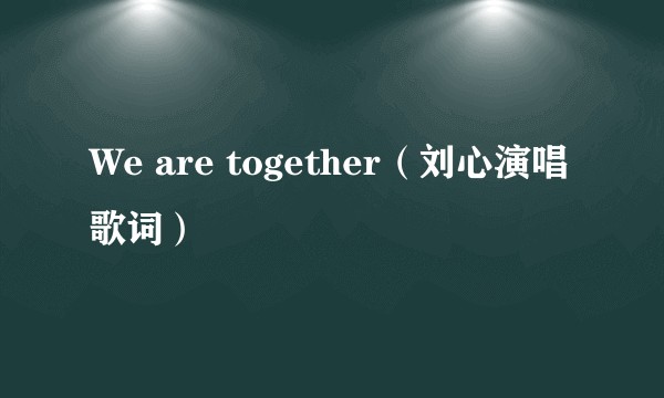 We are together（刘心演唱歌词）