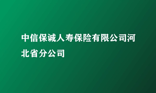 中信保诚人寿保险有限公司河北省分公司