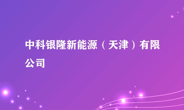 中科银隆新能源（天津）有限公司