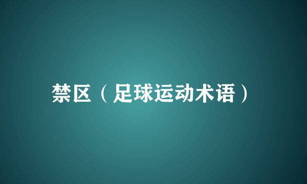 禁区(足球运动术语)